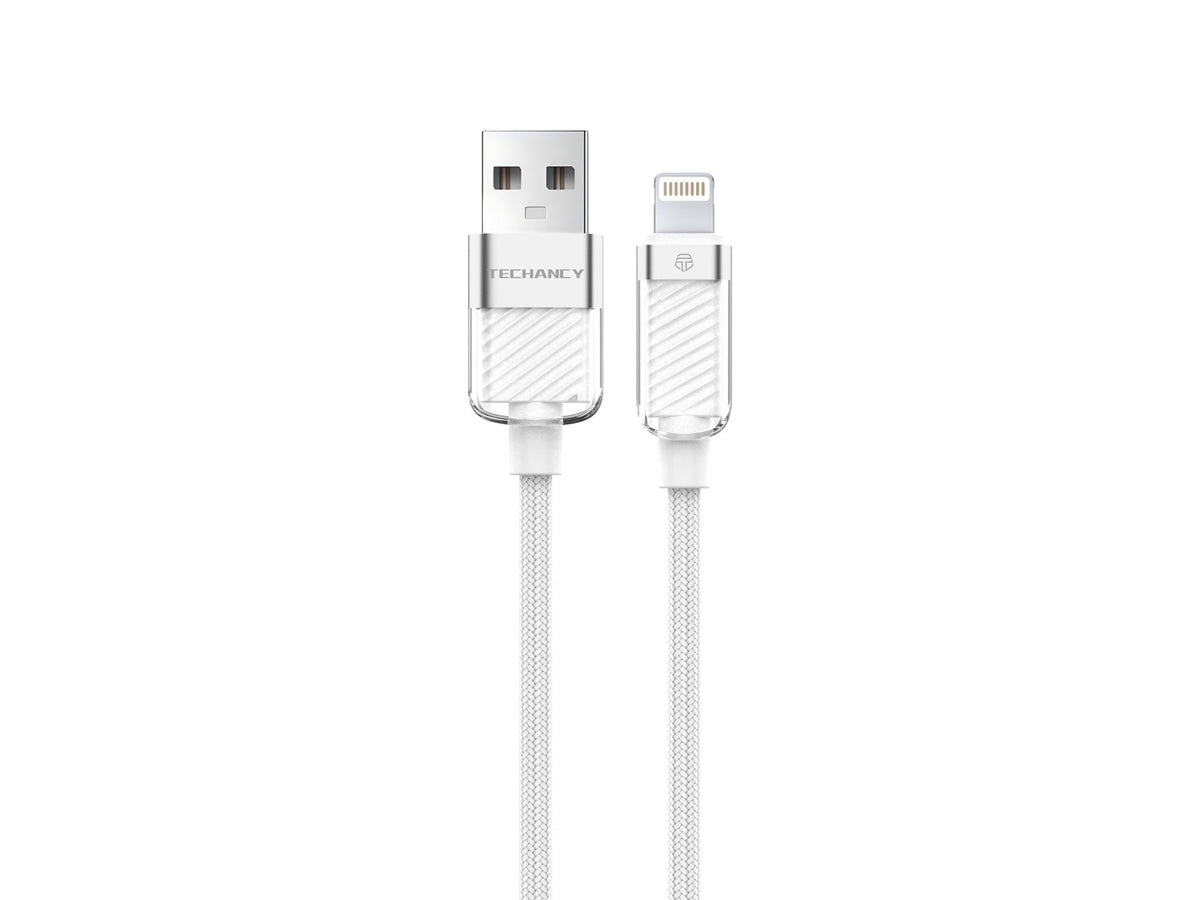 Techancy Cabo De Dados Ip 11-14/Usb 1m/3A Branco TB1780, Compatível Com Iphone/Ipad Carregamento Rápido E Dados-0