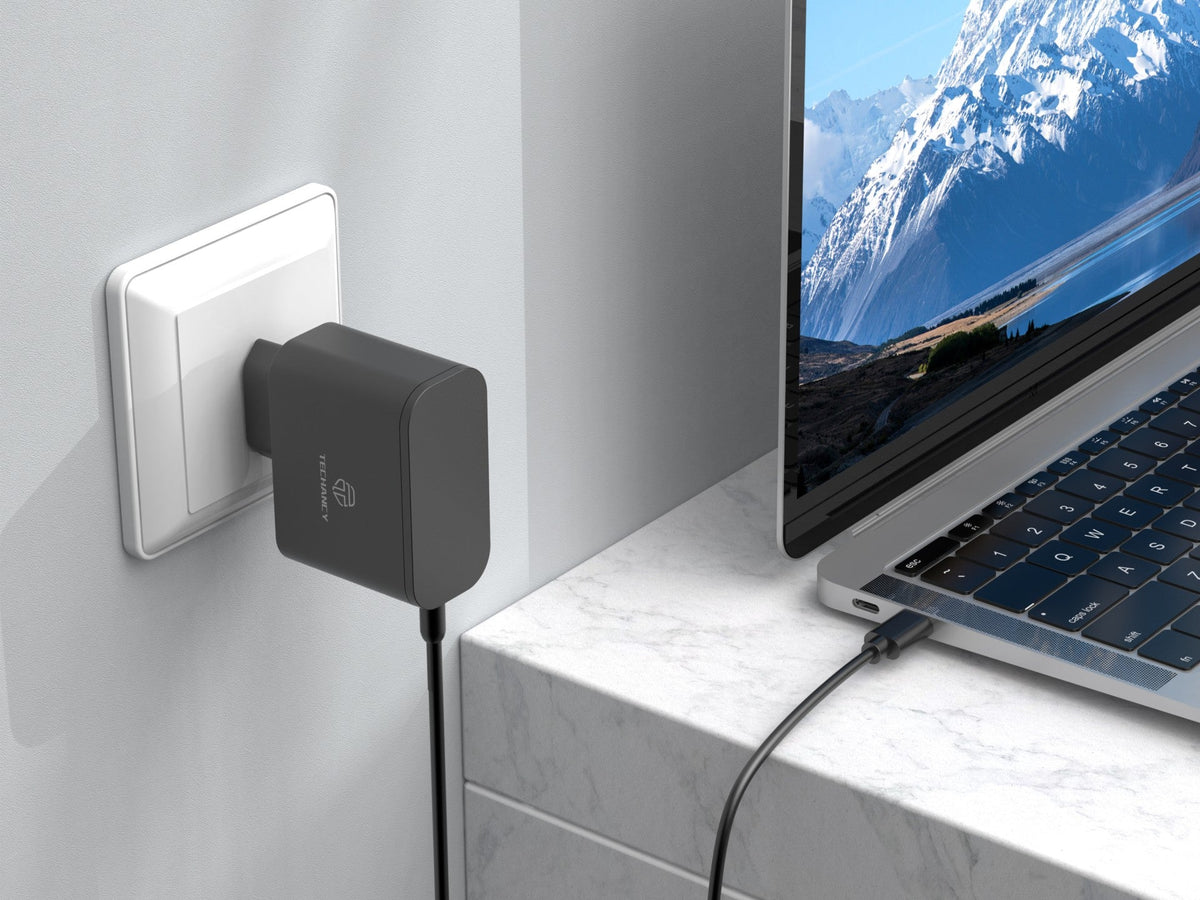 Techancy Carregador Rápido GaN USB-C de 65W TL7347, pequeno e portátil, compatível com vários dispositivos-1
