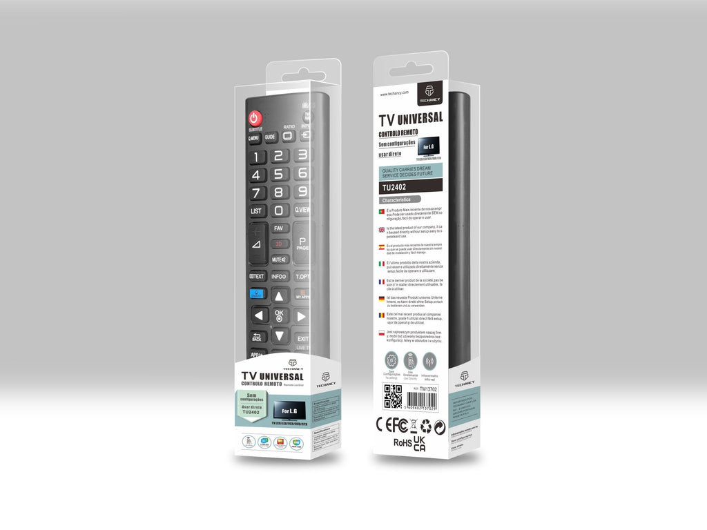 Techancy Controlo Remoto Do Televisor  TU2402, Alcance Sem Fios De 8m, Compatível Com Televisores Lg, Ligação Auto-Adaptável-1