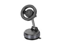 Black TECHANCY magnetic car mount with a strong suction base, adjustable aluminum arm, and circular magnet holder.