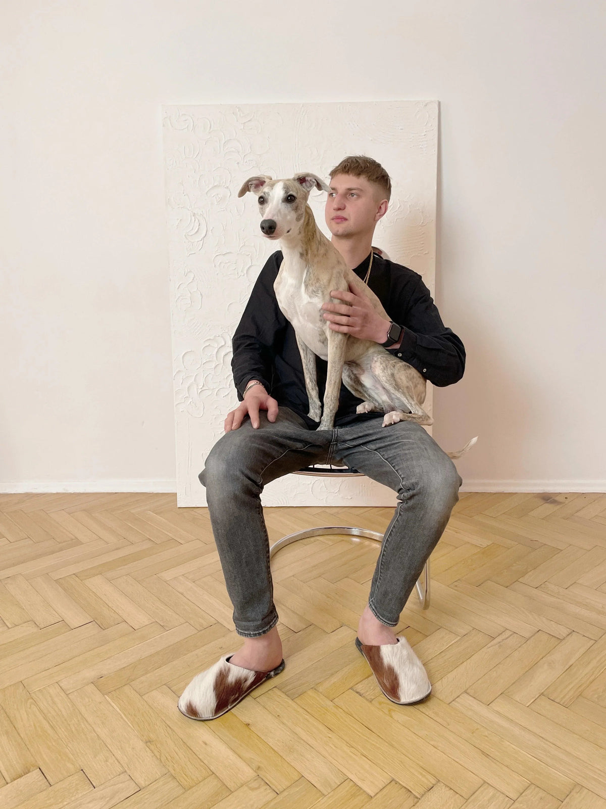 Adult Natural Goat skin Slippers-2