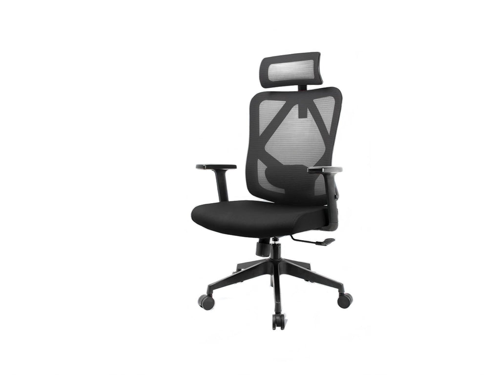 Techancy Cadeira De Escritório Para Computador Preta MD4901, Assento Em Tecido, Apoio Lombar Curvo, Ângulo Ajustável 3d,-0