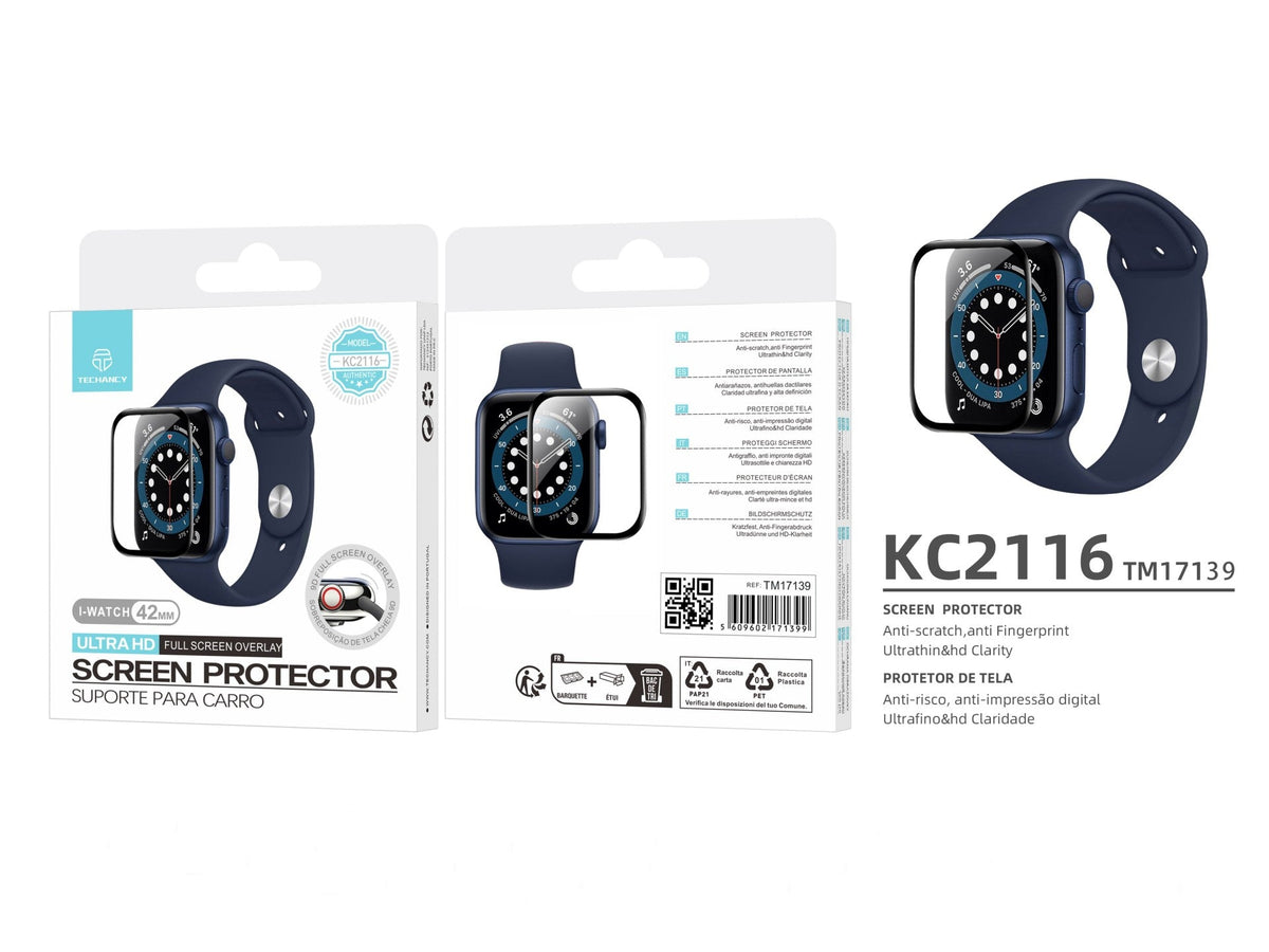 Techancy Protetor De Ecrã Para Relógios Inteligentes KC2116, Compatível Com Iwatch-42mm, Anti-Riscos, Hd Ultra-Fino.-4