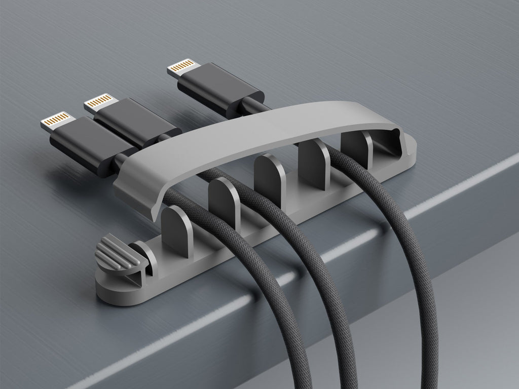 Suporte para abraçadeiras Techancy, TZ6291, embalagem com 3 unidades, prático para abrir e fechar para guardar cabos, cinzento-0