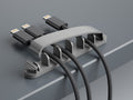 Suporte para abraçadeiras Techancy, TZ6291, embalagem com 3 unidades, prático para abrir e fechar para guardar cabos, cinzento-0