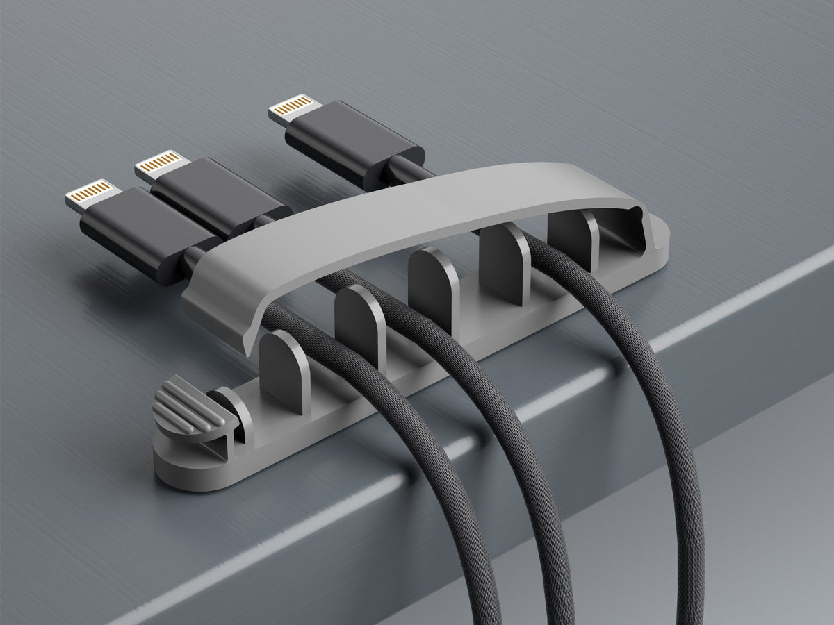 Suporte para abraçadeiras Techancy, TZ6291, embalagem com 3 unidades, prático para abrir e fechar para guardar cabos, cinzento-0