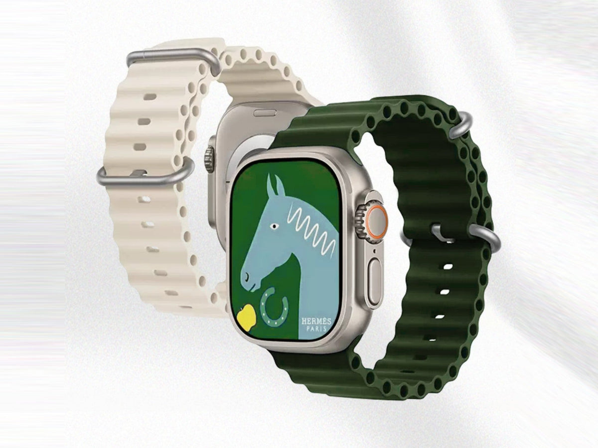 Techancy Bracelete De Silicone Branca KC2122, Compatível Com Apple Watch 42mm/44mm/45mm/49mm, Material De Silicone Macio-3