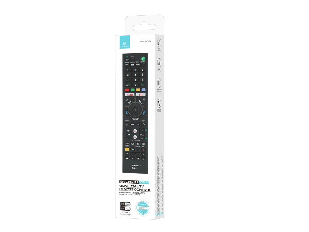 Techancy Controlo Remoto De Tv TU2415, Compatível Com Televisores Da Marca Sony, Emparelhamento Automático Sem Configuração-1