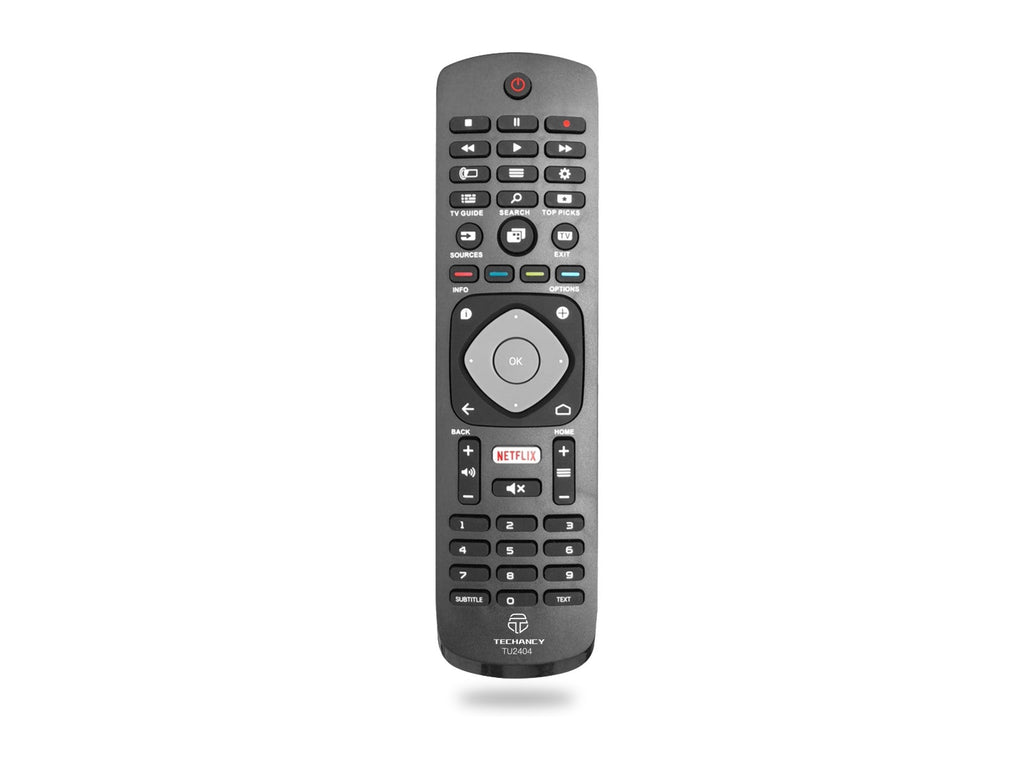 Controlo remoto sem fios Techancy TV, TU2404, sem necessidade de configuração, controlo remoto para televisores Philips, preto-0