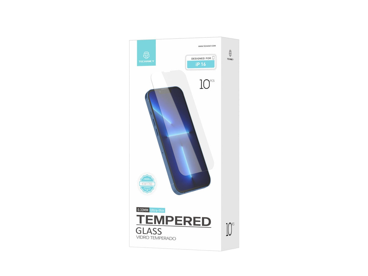Techancy Película de Vidro Temperado  para iPhone 16 KW1700 , 0.33MM, Anti-riscos, Alta Transparência, Fácil Aplicação-2