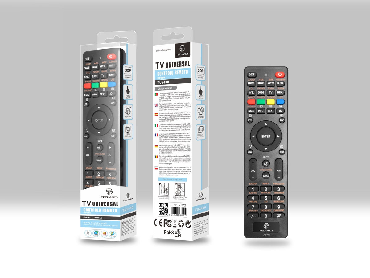 Techancy Controlo Remoto Universal Para Tv TU2400, Ligação De Configuração Simples, Compatível Com Televisores Led/Lcd Novos E Antigos-2