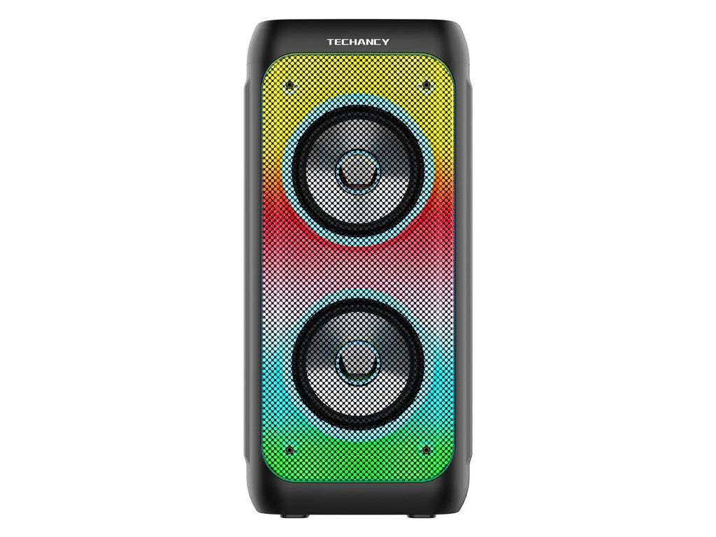 Techancy Altifalante Bluetooth Sem Fios  TH2637, Altifalante De 2*4 Polegadas, Som Estéreo Tws, Ritmos De Luz Led,-0