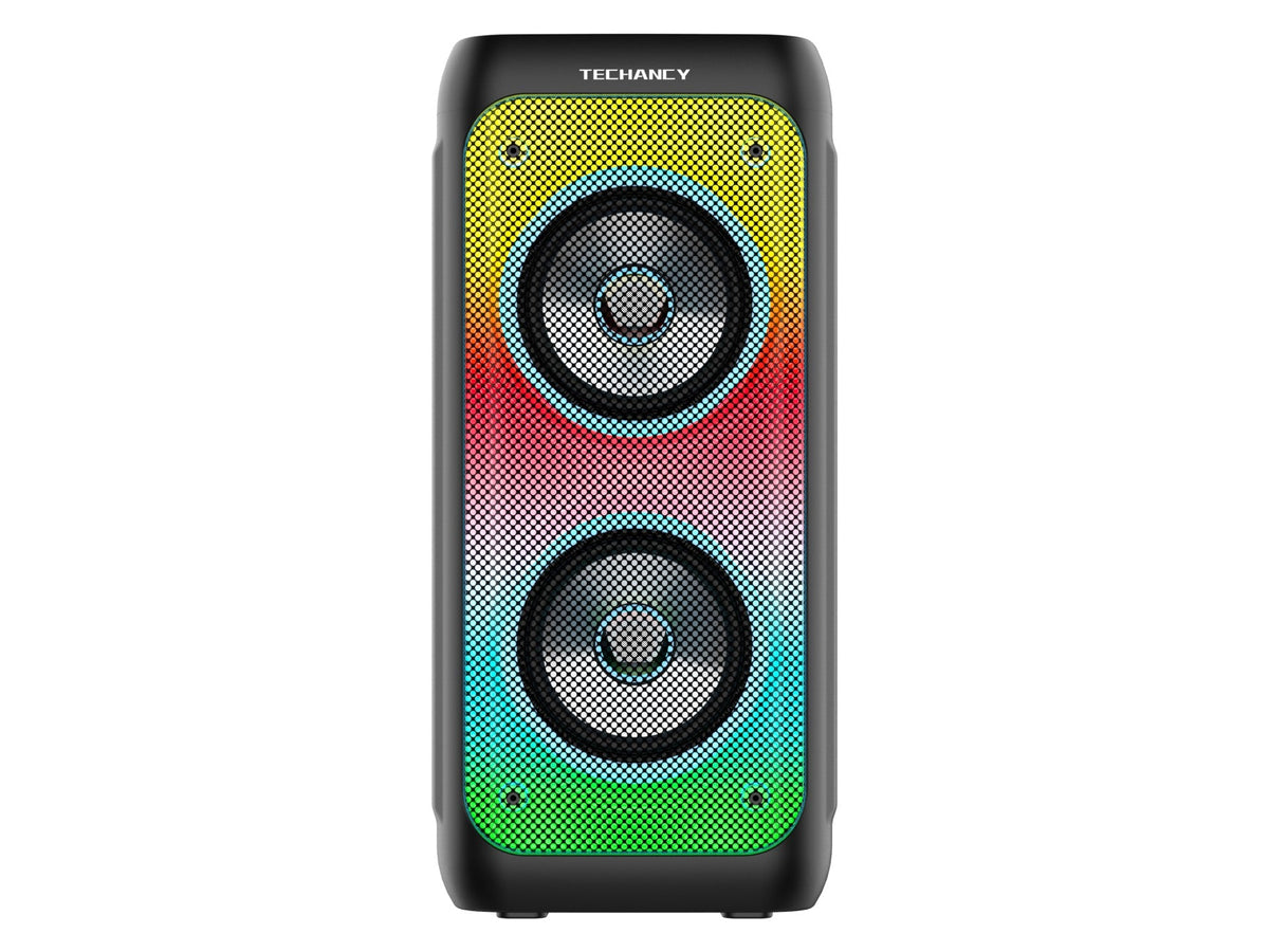 Techancy Altifalante Bluetooth Sem Fios  TH2637, Altifalante De 2*4 Polegadas, Som Estéreo Tws, Ritmos De Luz Led,-0