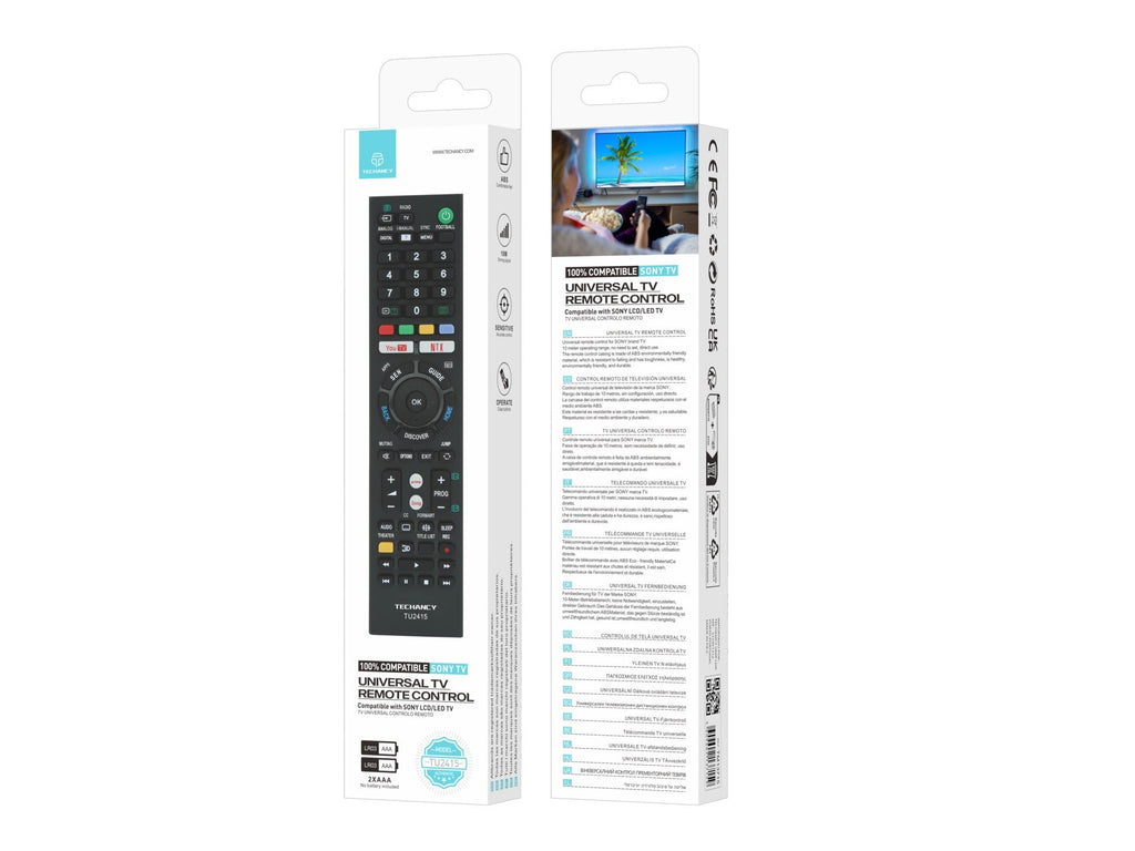 Techancy Controlo Remoto De Tv TU2415, Compatível Com Televisores Da Marca Sony, Emparelhamento Automático Sem Configuração-2