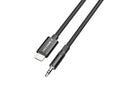 Techancy Cabo Audio Digital KQ2604 8-Pin para 3.5mm, 1M, Trancado, Compativel com Telemovel, Carro e Auscultadores, Preto-0