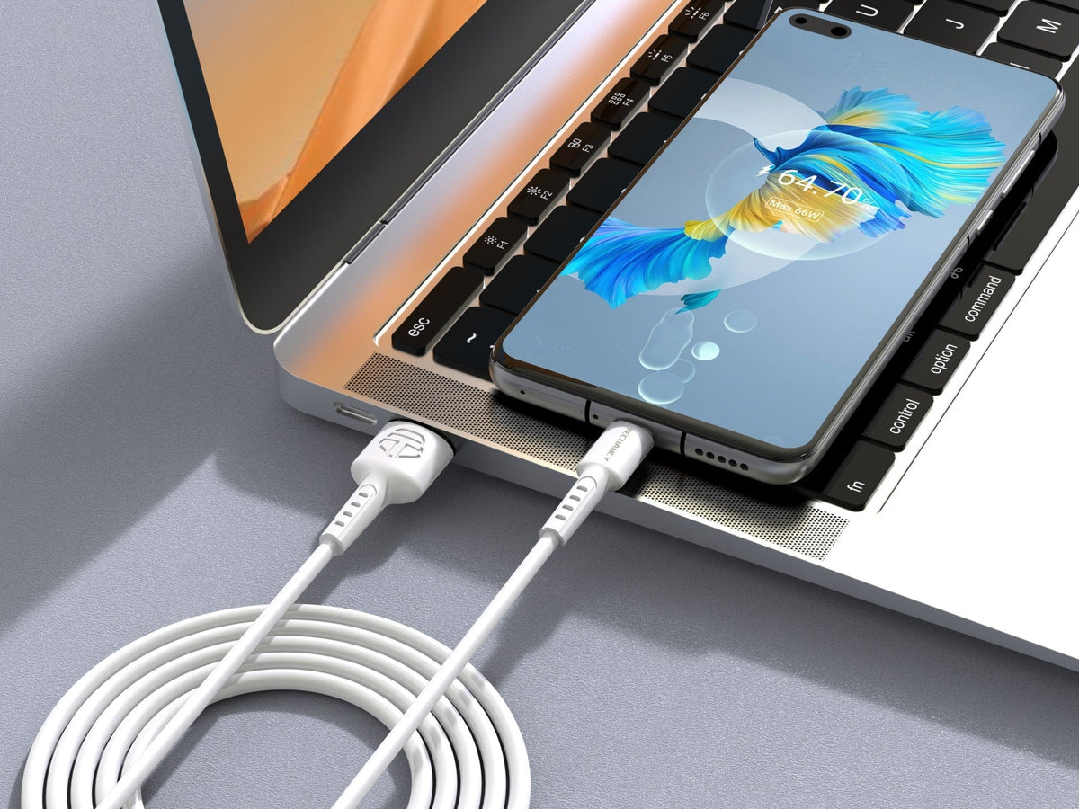 Techancy Cabo De Dados Branco TB1629, Cabo De Carregamento Rápido Usb Para Micro, 3 M/2,4 A, Compatível Com Dispositivos Android-1