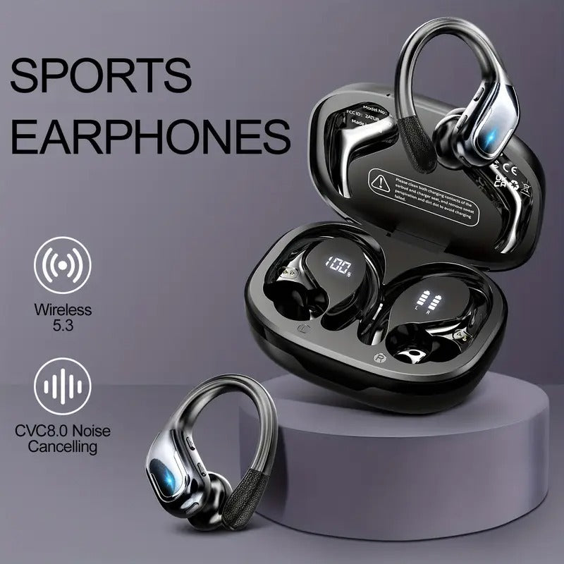Wireless Sport Earbuds with Mic & LED Display-1