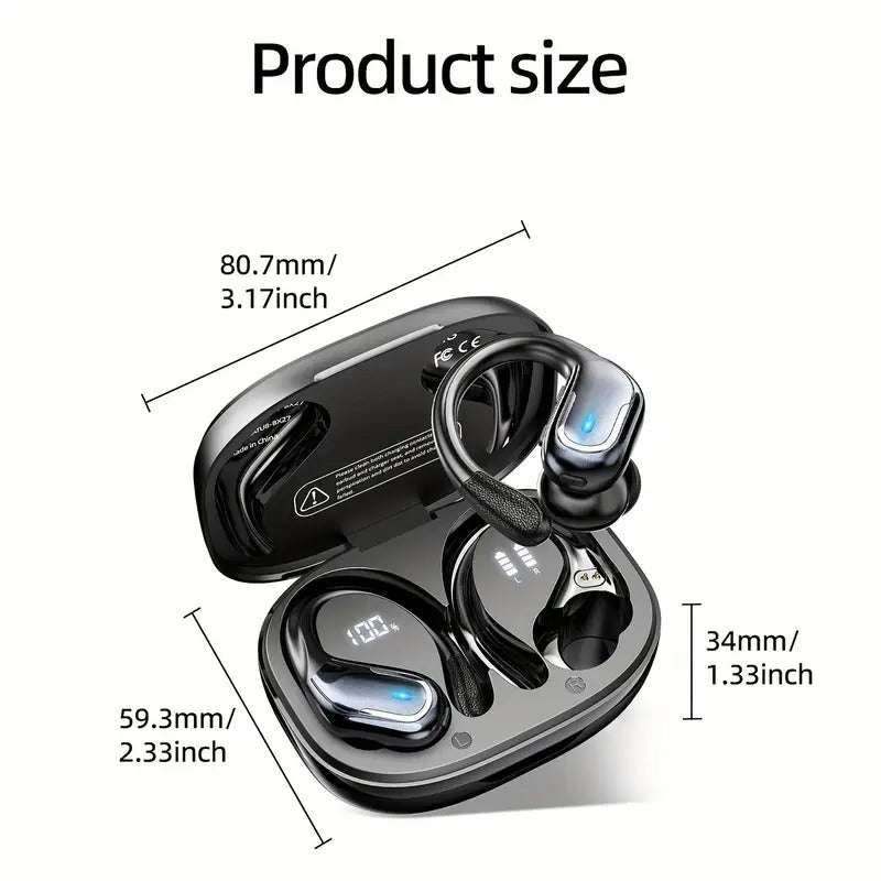 Wireless Sport Earbuds with Mic & LED Display-4