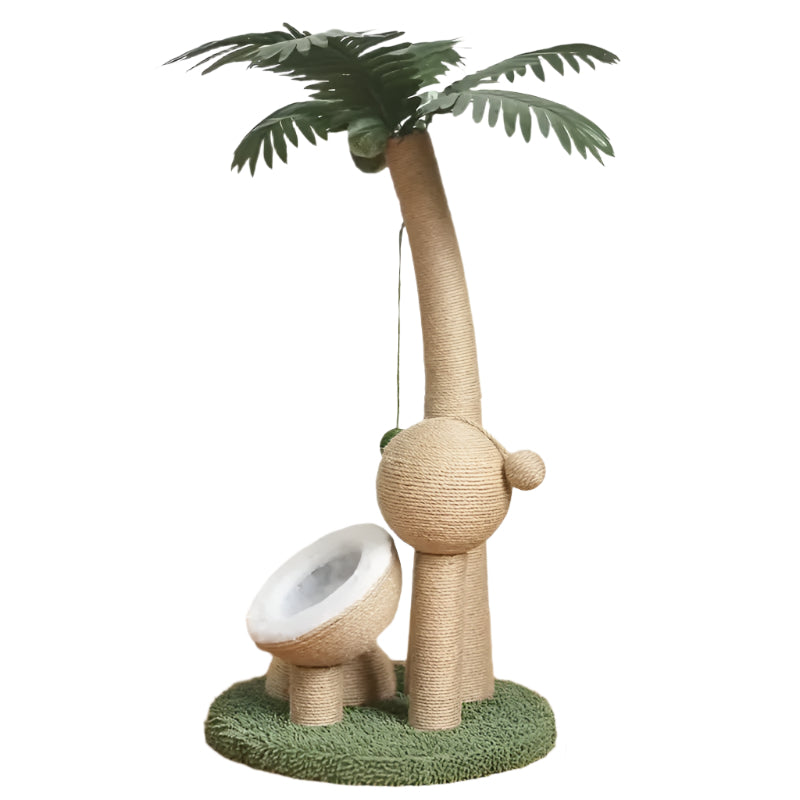 Coconut Tree Cat Scratching Post with Ball Toy-0
