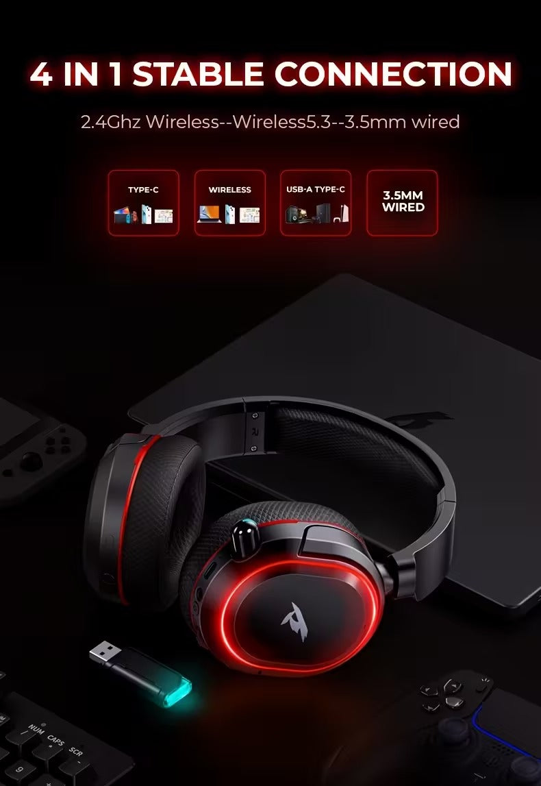 Wireless Gaming Headset Surround Sound RGB Mic-3