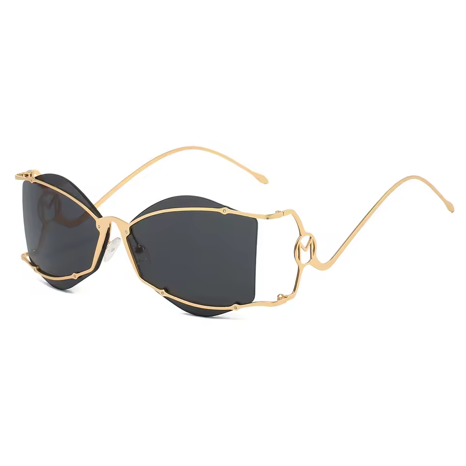 Audacious Gold Frameless Sunglasses-1