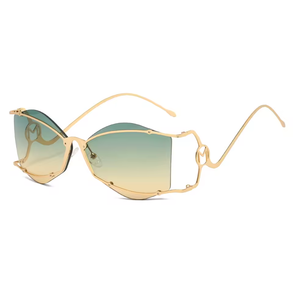 Audacious Gold Frameless Sunglasses-5