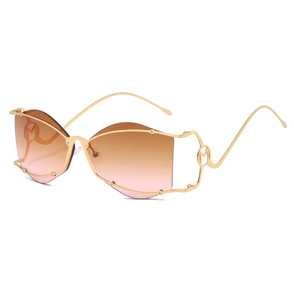 Audacious Gold Frameless Sunglasses-7