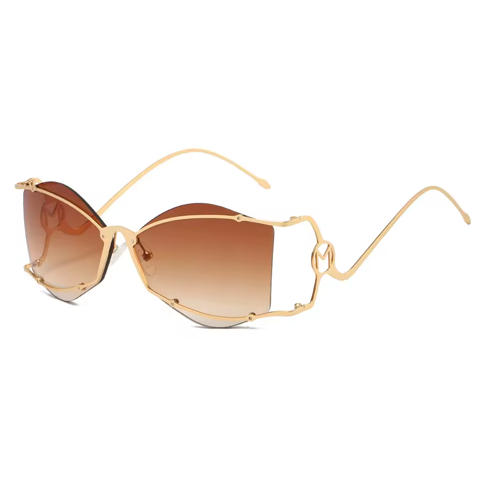 Audacious Gold Frameless Sunglasses-3