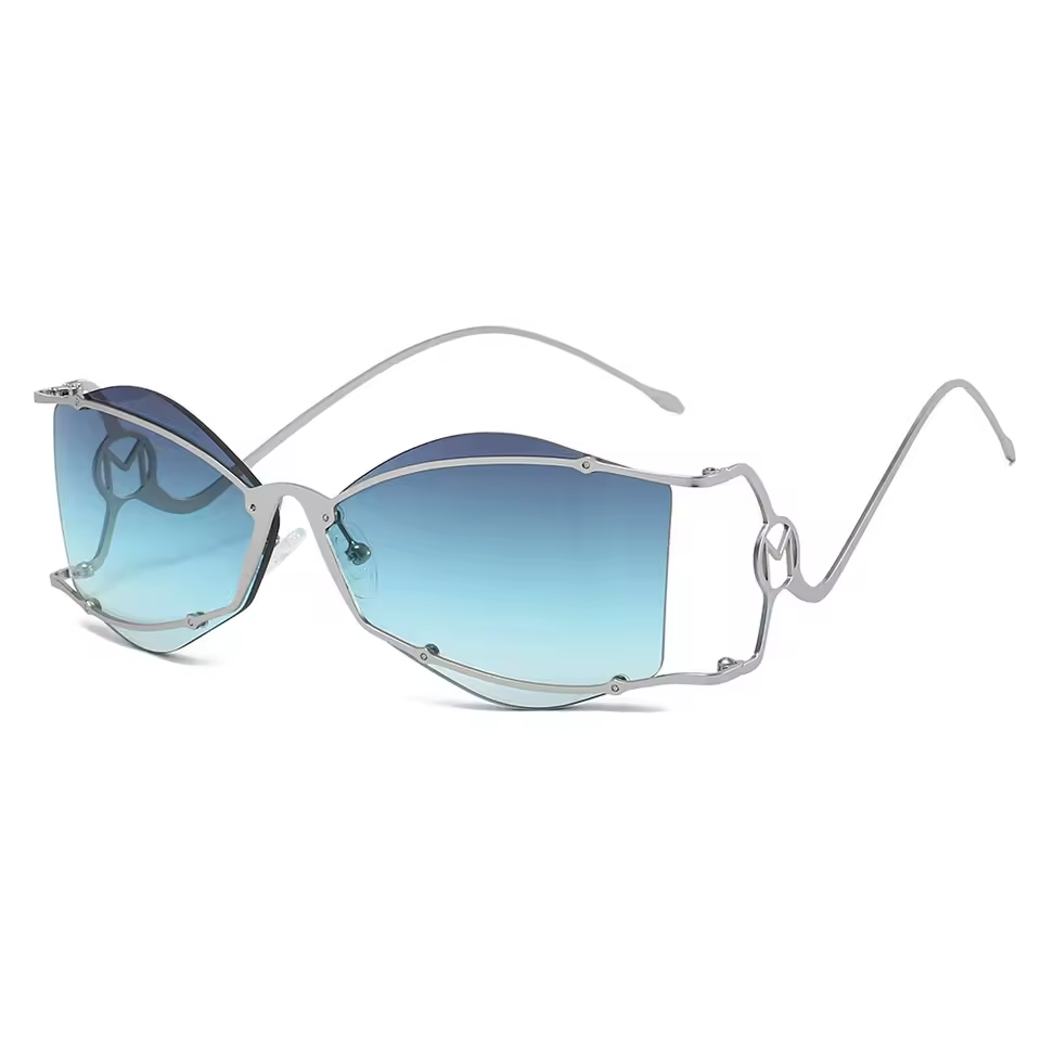 Audacious Gold Frameless Sunglasses-4