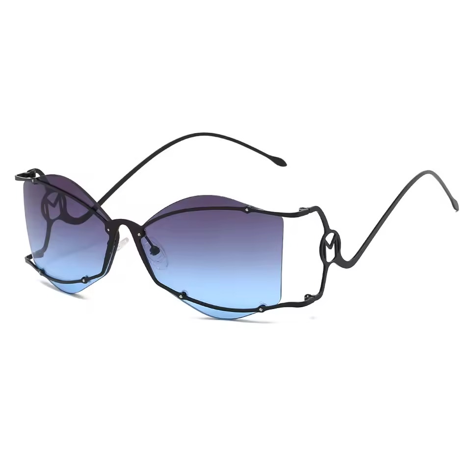 Audacious Gold Frameless Sunglasses-6