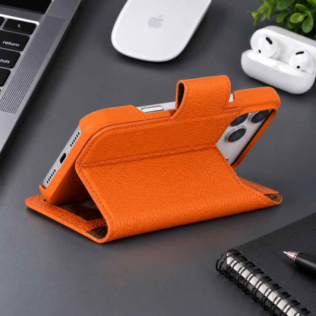 Brea iPhone 18 Pro Max Full-Grain Leather Wallet Case-4