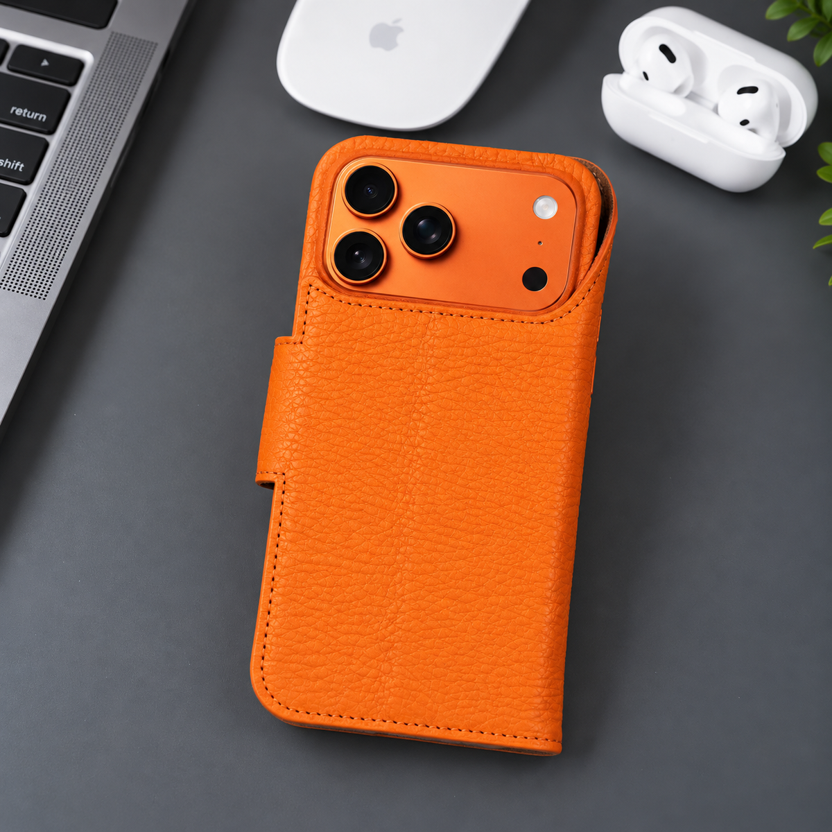 Brea iPhone 18 Pro Max Full-Grain Leather Wallet Case-3