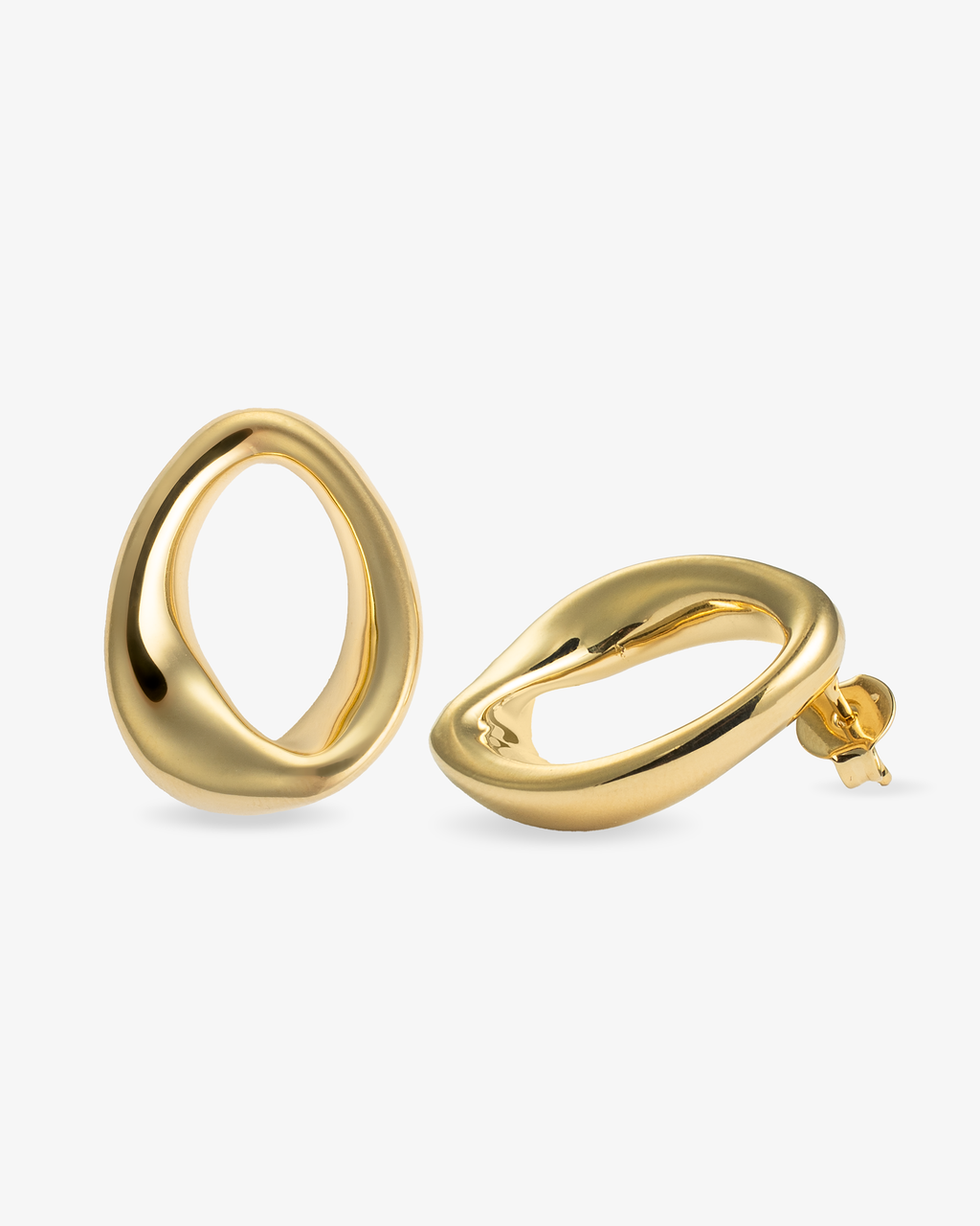 Kate Abstract Oval Drop Earrings Gold