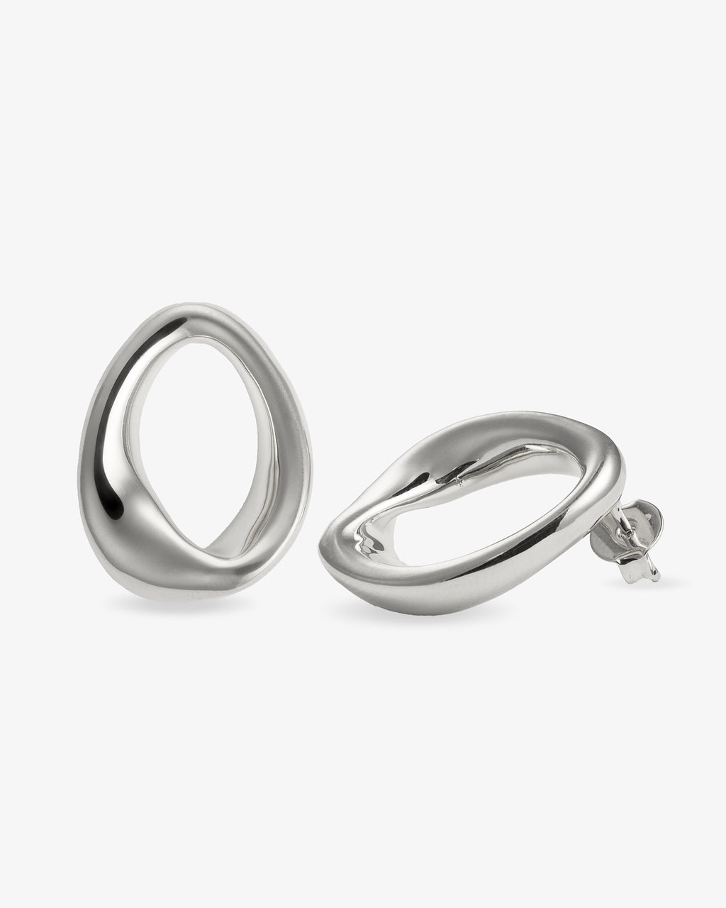 Kate Abstract Oval Drop Earrings Gold