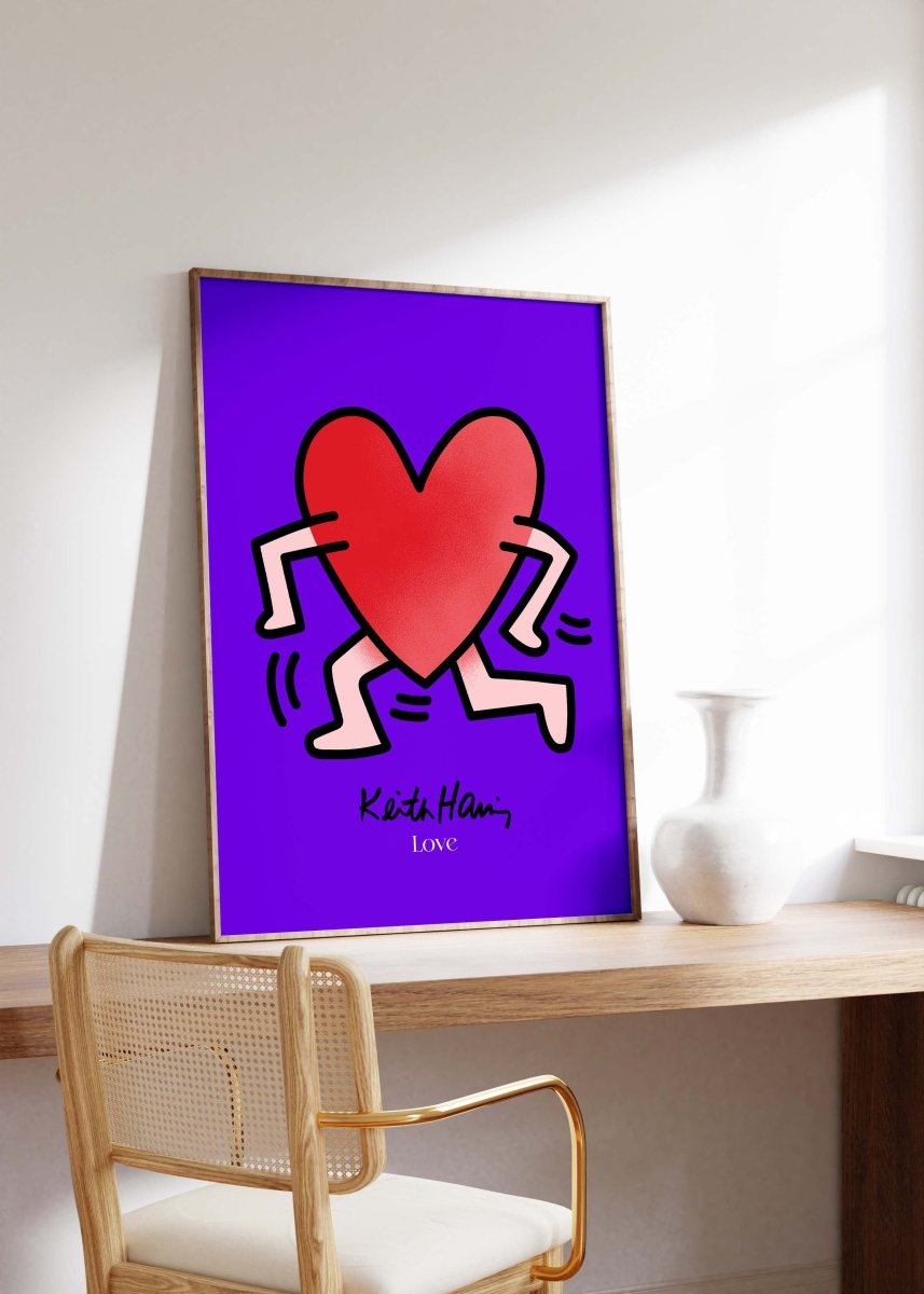 Laufendes Herz Poster · Pop Art Street Art Stil · Modernes Kunstmotiv · Print ohne Rahmen-4
