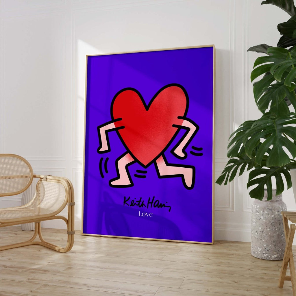 Laufendes Herz Poster · Pop Art Street Art Stil · Modernes Kunstmotiv · Print ohne Rahmen-3