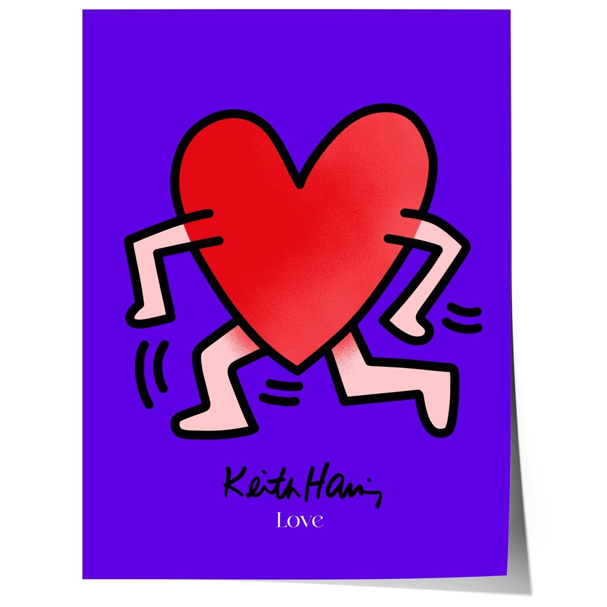 Laufendes Herz Poster · Pop Art Street Art Stil · Modernes Kunstmotiv · Print ohne Rahmen-0