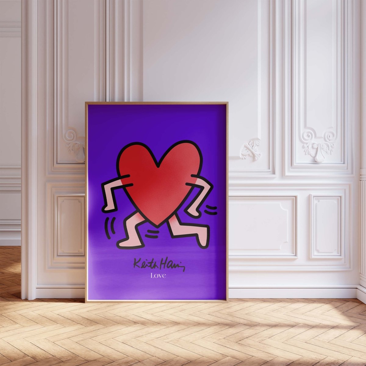 Laufendes Herz Poster · Pop Art Street Art Stil · Modernes Kunstmotiv · Print ohne Rahmen-2