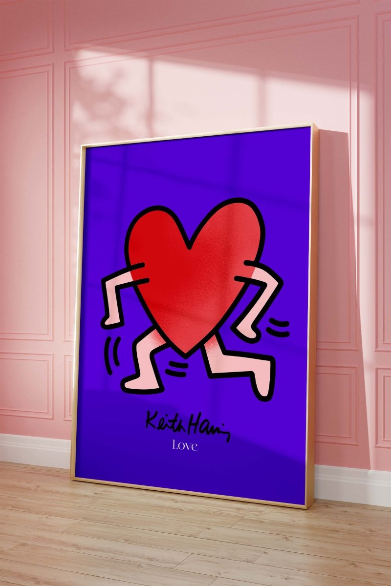 Laufendes Herz Poster · Pop Art Street Art Stil · Modernes Kunstmotiv · Print ohne Rahmen-1
