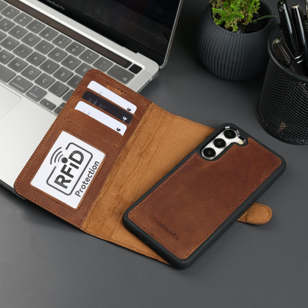 Leather Samsung Galaxy S25 Plus Wallet Case | Buffalo-3