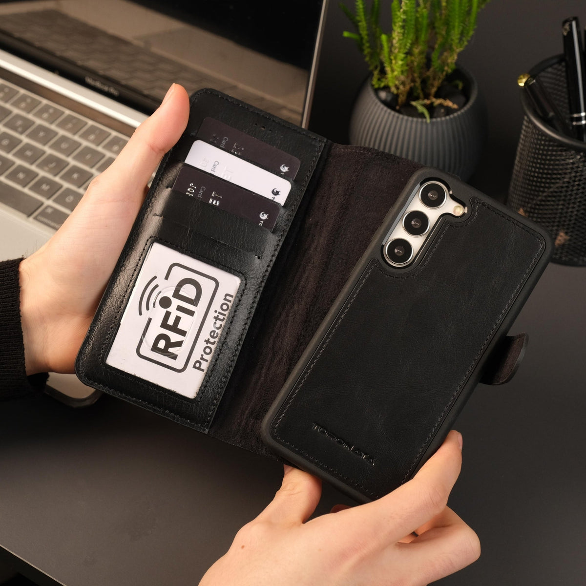 Leather Samsung Galaxy S25 Plus Wallet Case | Buffalo-6