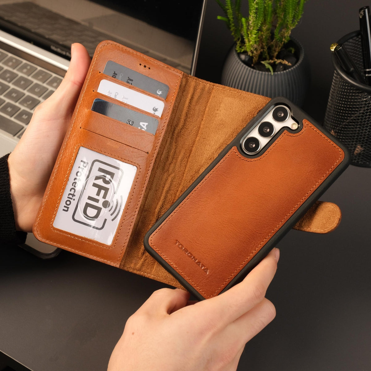 Leather Samsung Galaxy S25 Plus Wallet Case | Buffalo-5