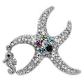 LO2910 - Imitation Rhodium White Metal Brooches with Top Grade Crystal  in Multi Color-0