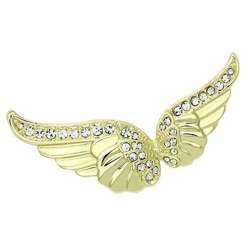LO2914 - Flash Gold White Metal Brooches with Top Grade Crystal  in Clear-0