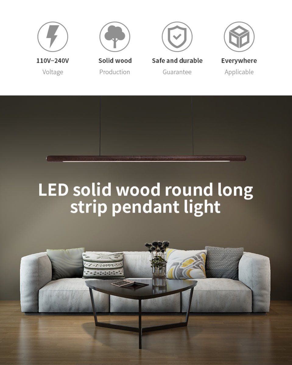 Luxurious Solid Wood Pendant Light-1