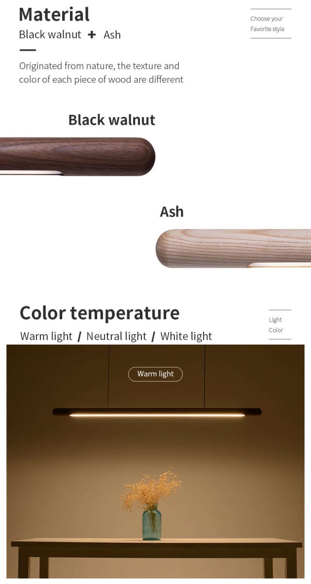 Luxurious Solid Wood Pendant Light-2