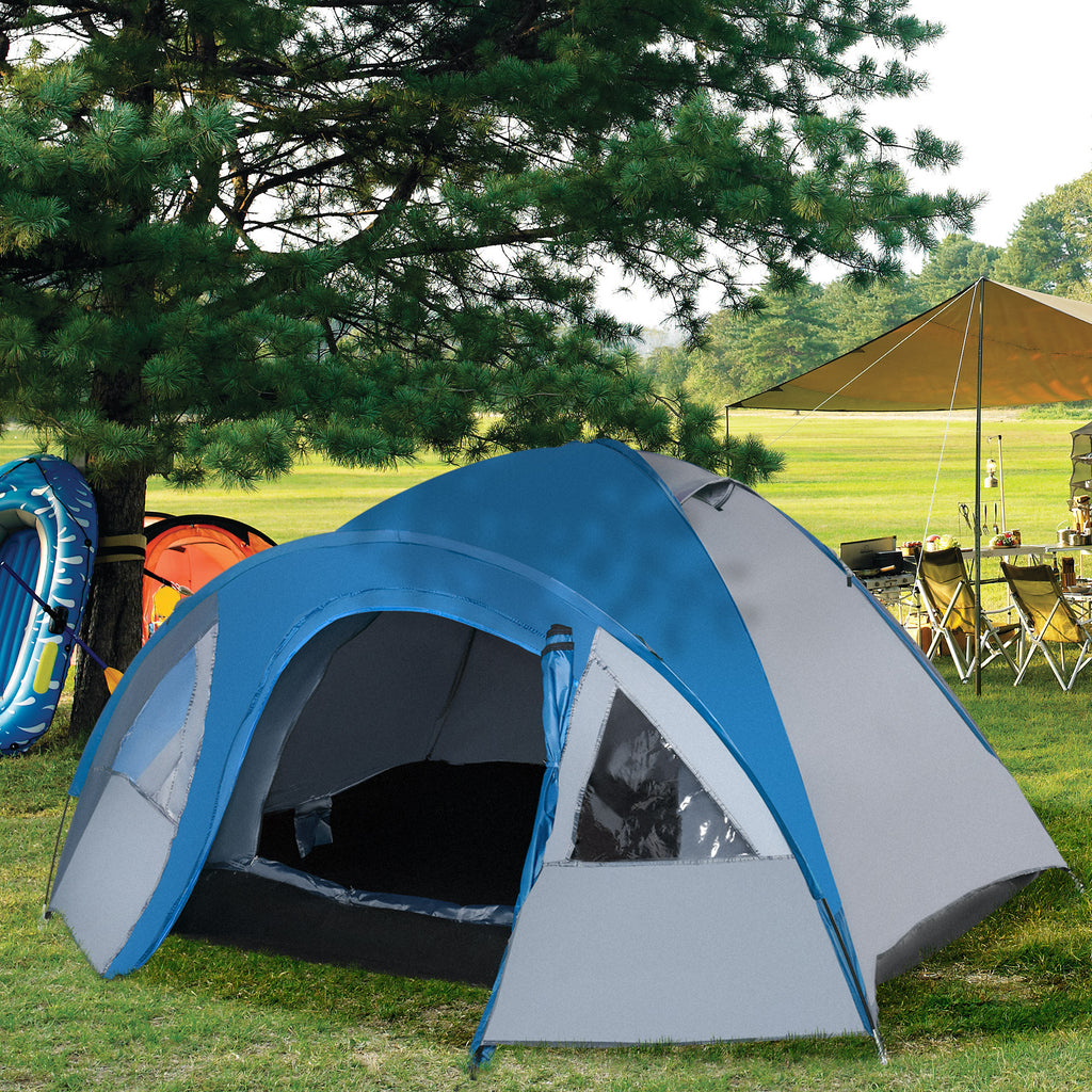 Tente de camping familiale 3 personnes tente dôme étanche légère, ventilée facile à monter double porte et-1