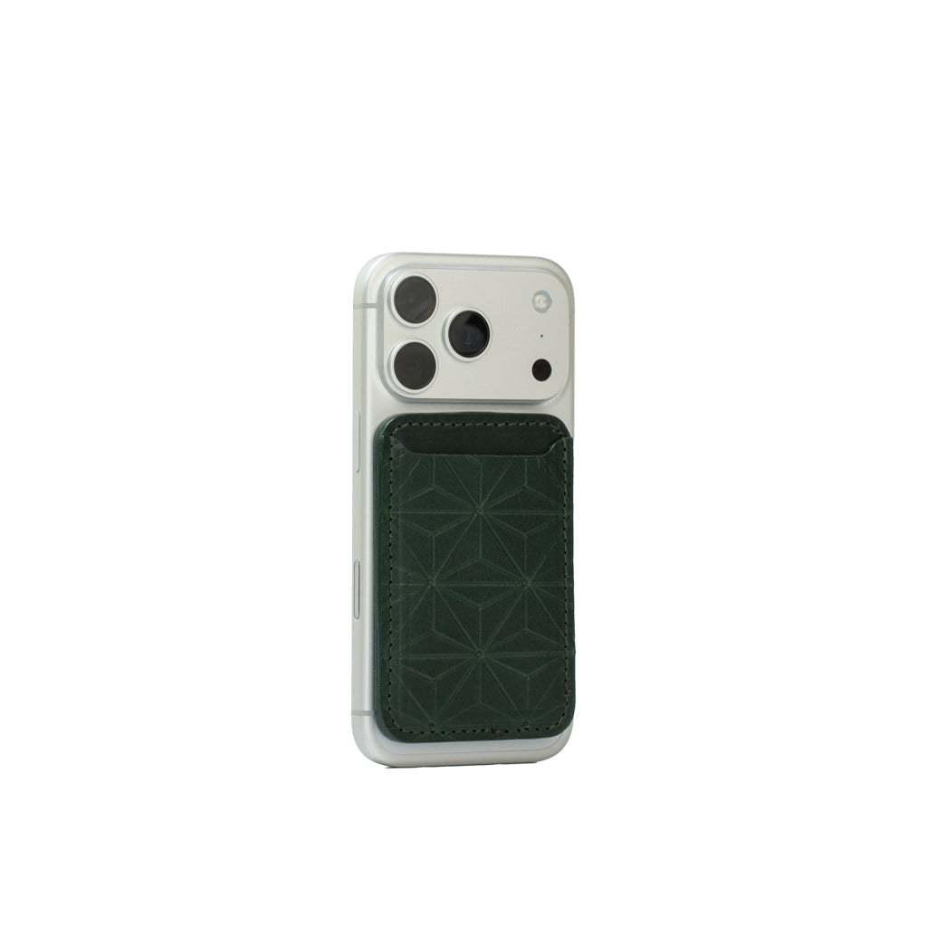 Leather Wallet compatible with MagSafe - Geometric Flower