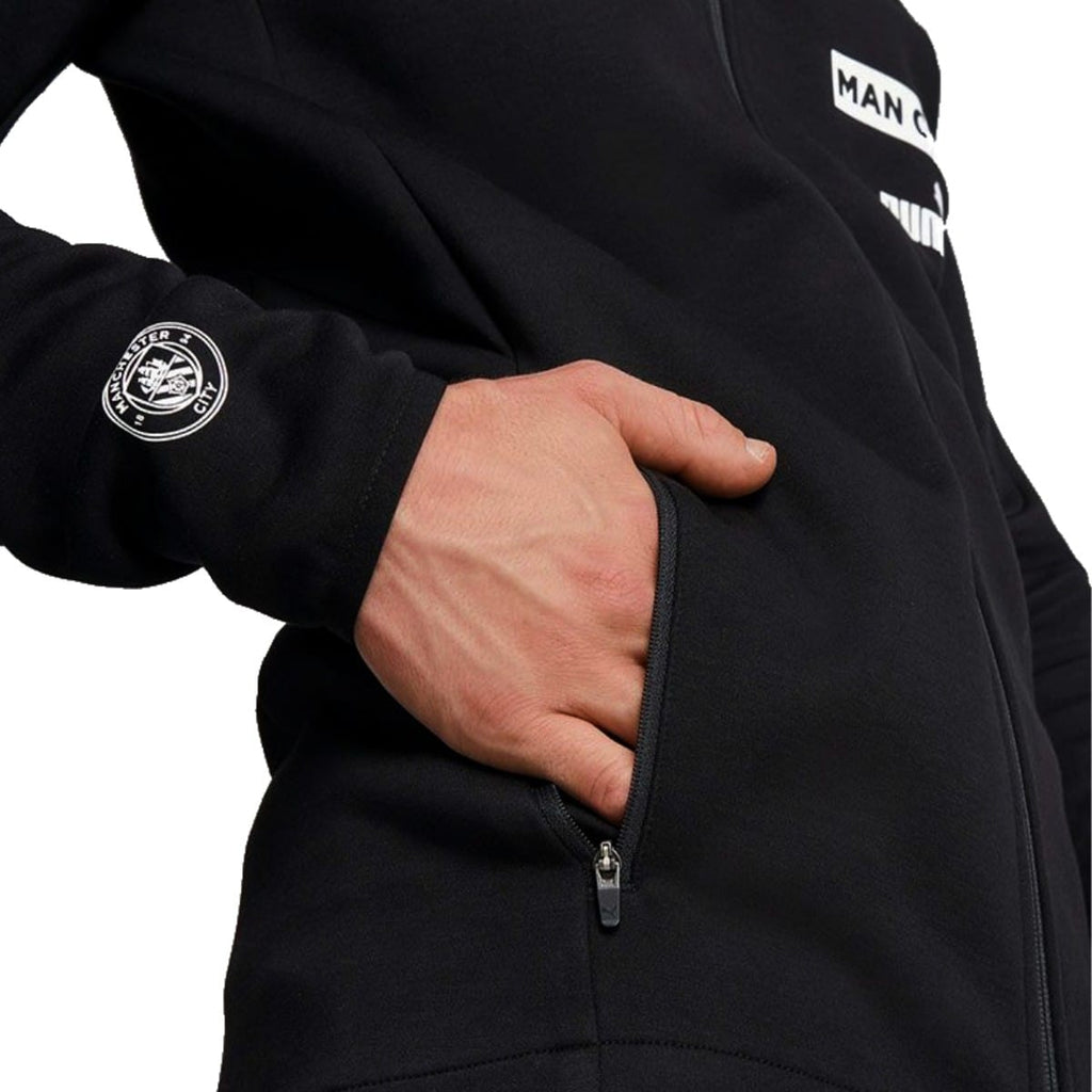Manchester City black Casual hooded presentation tracksuit 2022/23 - Puma-3
