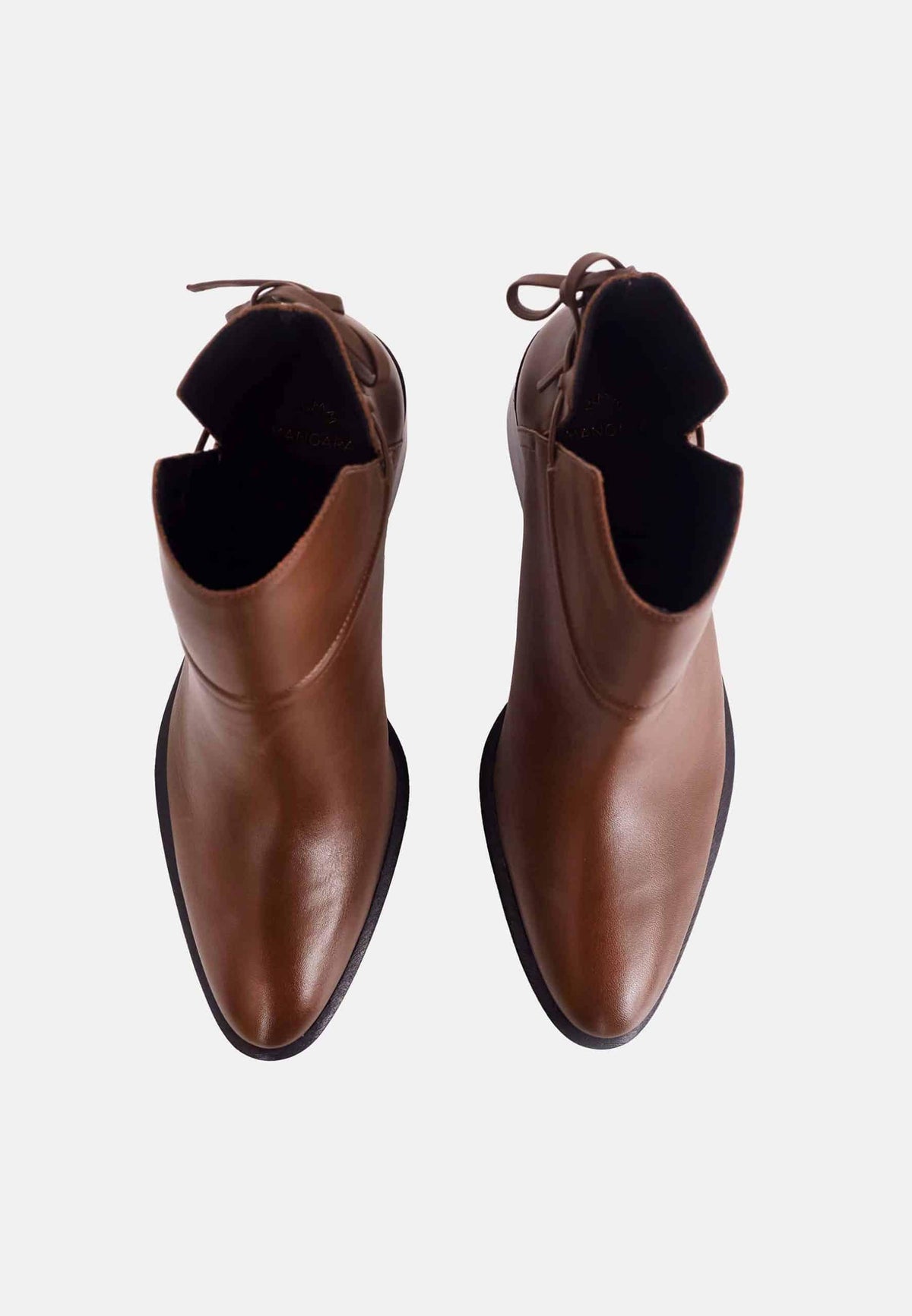 Attalea Brown Leather Ankle Boots – Ankle Strap, 6.5cm Block Heel